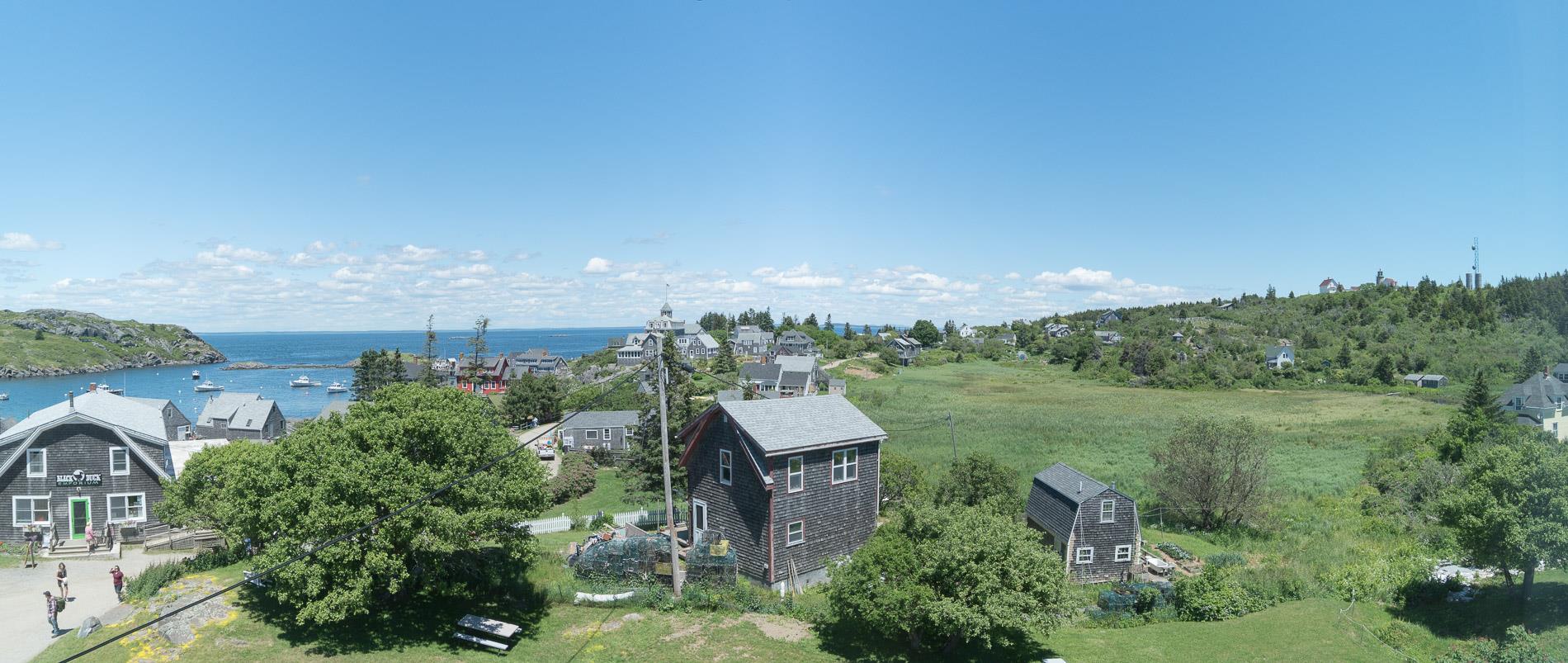 A wide view of Monhegan, Maine